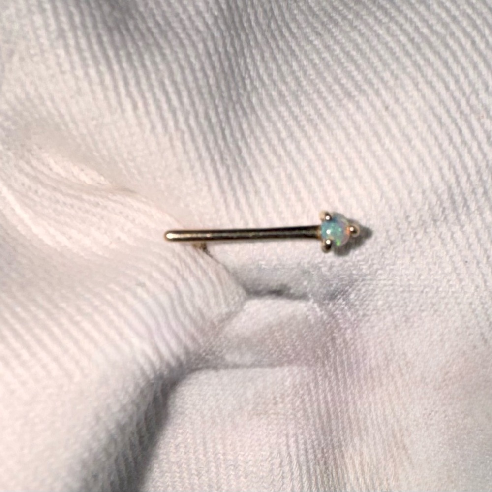 WWAKE Opal 14k Gold Bar One Step Earring - Qty 1 - Picture 2 of 6